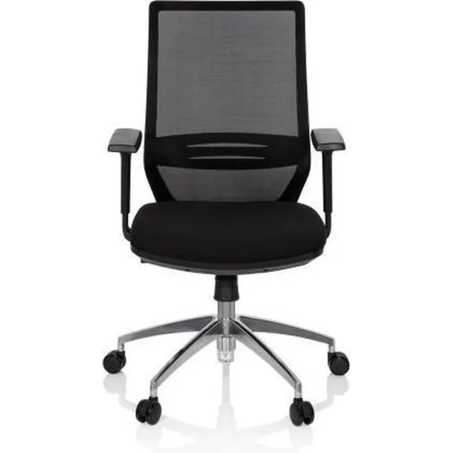 hjh office Profondo - Professionele bureaustoel - Zwart - stof / netstof