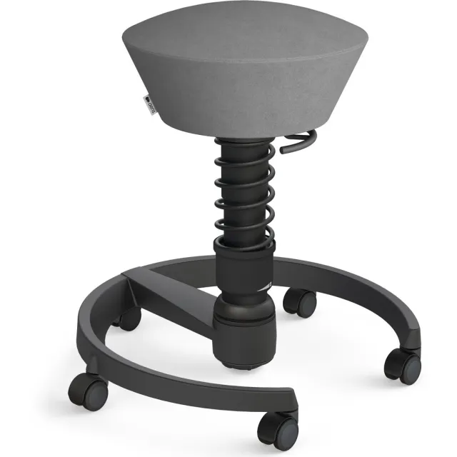 AERIS SWOPPER Comfort - ergonomische bureaustoel - zachte wielen - zwart frame - zitting microvezel- grijs grijs /zacht