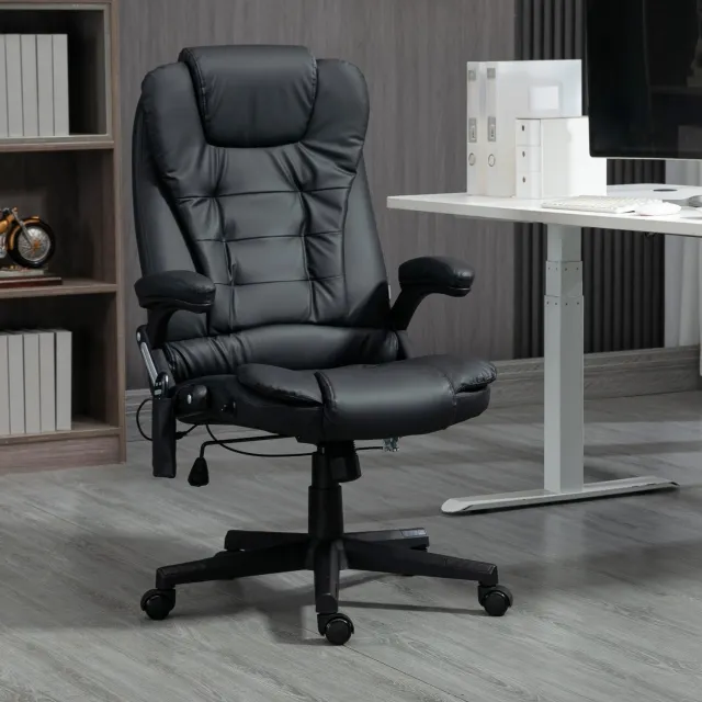 Lunpog Ergonomische Bureaustoel met Massagefunctie&Verwarmingsfunctie - In Hoogte Verstelbaar - Kantoorstoel - Zwart