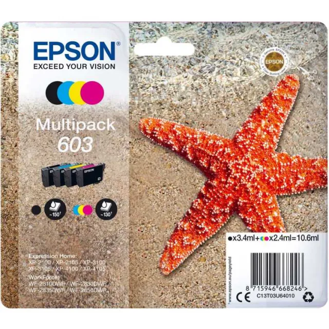Epson 603 inktcartridges multipack 4 kleuren Zwart, cyaan, geel, magenta