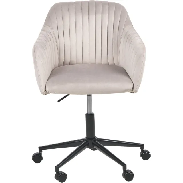 Beliani VENICE - Bureaustoel - Taupe - Fluweel Beige