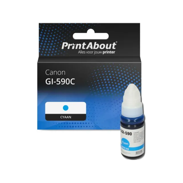 PrintAbout huismerk Inktcartridge GI-590C Cyaan Geschikt voor Canon