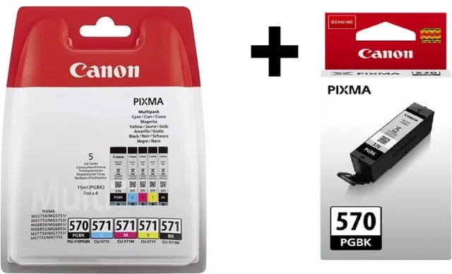 Canon PGI 570/CLI 571 - Inktcartridge - 2x Multi en Zwart + Retourzakje zwart, cyaan, magenta en yellow