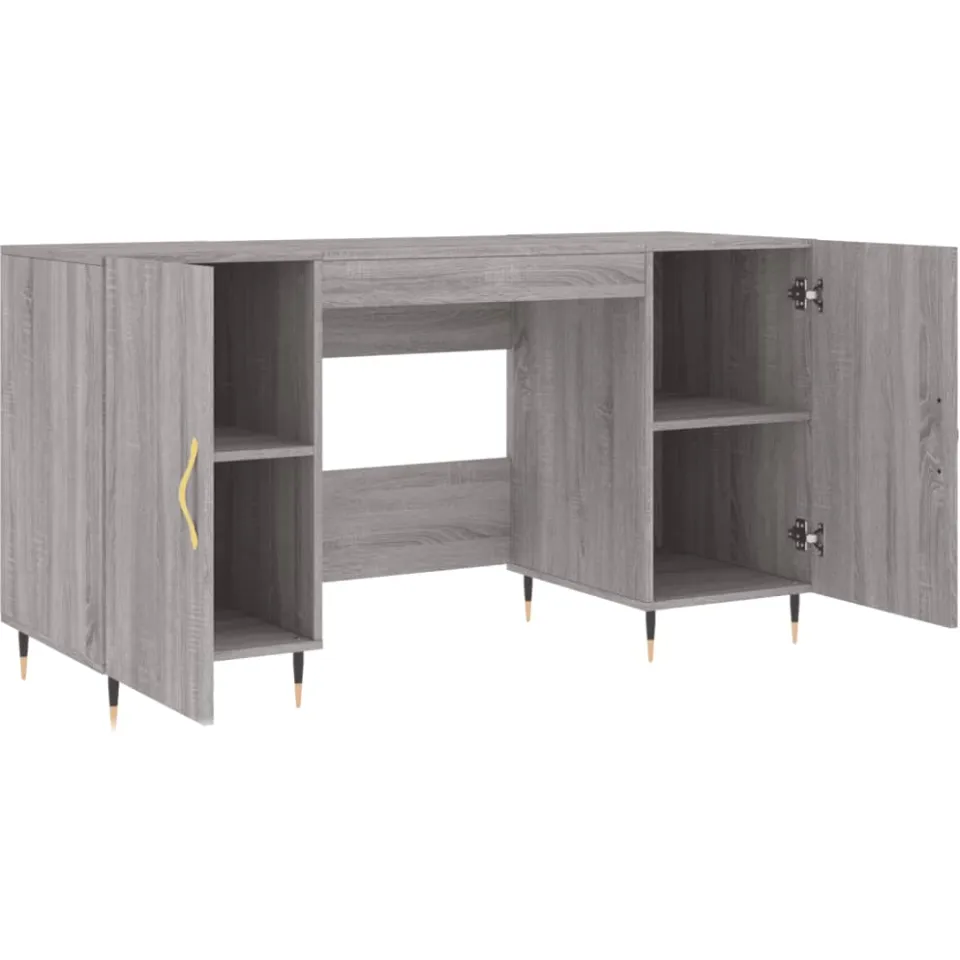 vidaXL Bureau 140x50x75 cm bewerkt hout grijs sonoma eikenkleurig