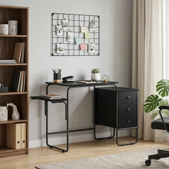 vidaXL Bureau met opbergruimte Zwart eiken 120 x 50 x 75 cm, foto 2
