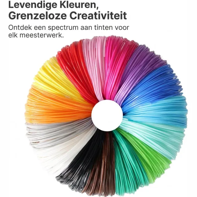 Merdoo 3D pen vullingen - 3D PEN PLA Filament (1.75mm) - Mega Pack: 20 Levendige Kleuren x 5m - Hoge Temperatuur & Veilig - Ideaal voor Kids & Creatieve 3D Tekeningen Rood