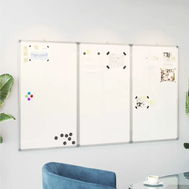 vidaXL Whiteboard magnetisch inklapbaar 180x100x1,7 cm aluminium Wit