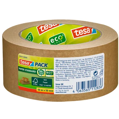 Tesa Verpakkingstape tesapack® Papier Standard ecoLogo 50mx50mm bruin