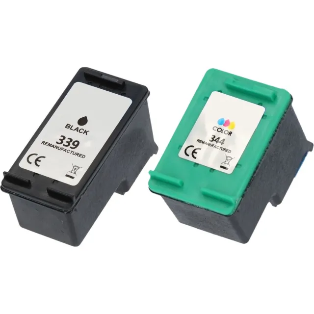 InktDL Huismerk geschikt voor HP 339 + 344 Inktcartridges - Geschikt voor Deskjet 6540 - 6620 - 6840 - 6940 - 6980 - Photosmart 2575 - 2610 - 8450 - 8750 - D5160 Zwart & Kleur