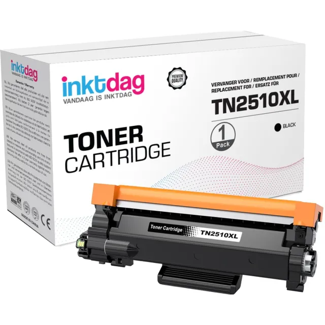 inktdag Toner Compatibel met Brother TN-2510 XL TN2510XL TN-2510XL voor HL-L2400DW HL-L2400DWE MFC-L2800DW DCP-L2620DW MFC-L2860DWE DCP-L2627DW Met Chip Zwart-3000 page yield