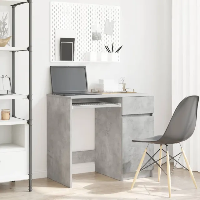 vidaXL Bureau 86x49x76 cm spaanplaat betongrijs grijs, foto 2