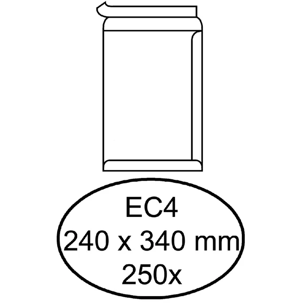 Hermes Envelop Hermes akte EC4 240x340mm zelfklevend wit doos à 250 stuks