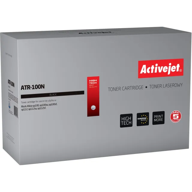 ActiveJet ATR-100 N Toner voor Ricoh-printer; Ricoh SP100 / SP112 / 407166 Vervanging; Opperste; 1200 pagina's; zwart.