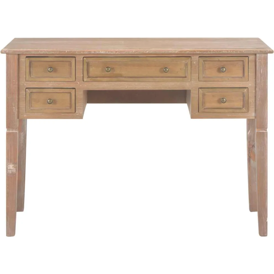 vidaXL Schrijftafel 109,5x45x77,5 cm hout bruin, foto 2