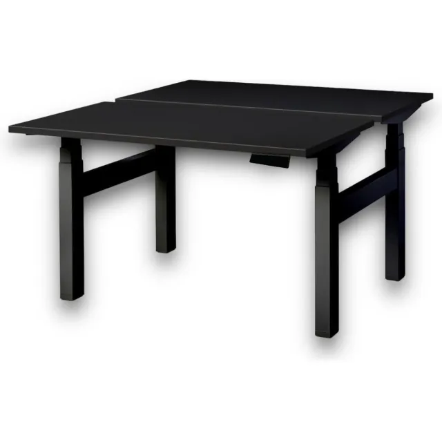 FERBOX - Kantoor & Design Duo zit sta bureau elektrisch - zwart blad - zwart onderstel - 180 x 80 - NIEUW
