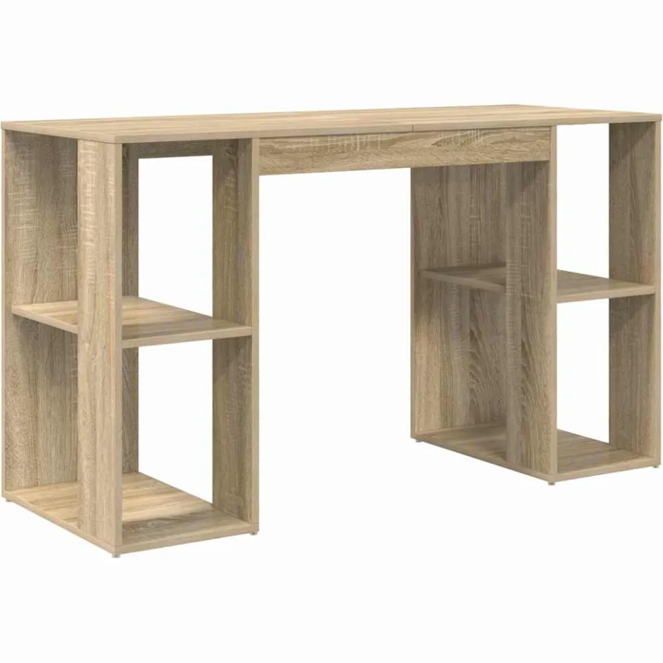 vidaXL Bureau Sonoma Eiken 130 x 50,5 x 75 cm Bewerkt hout, foto 3
