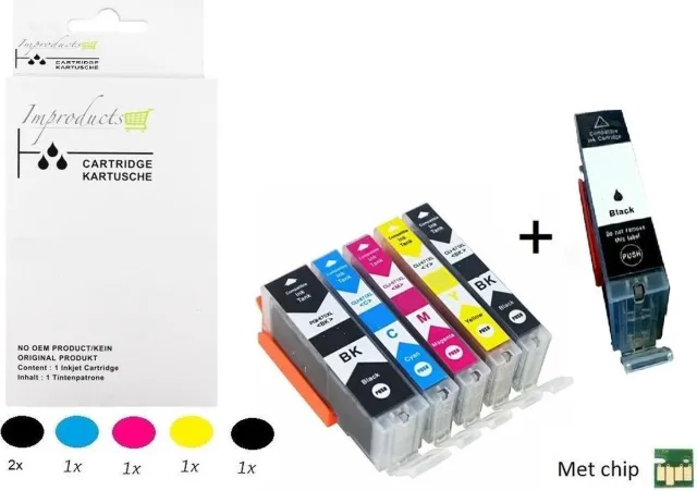 Improducts Inkt cartridges - Alternatief PGI-580 XXL / CLI-581 XXL Set + zwart 3x Zwart 1x Magenta 1x Geel 1x Cyaan - Multi pack