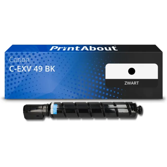 PrintAbout huismerk Toner C-EXV 49 BK Zwart Geschikt voor Canon