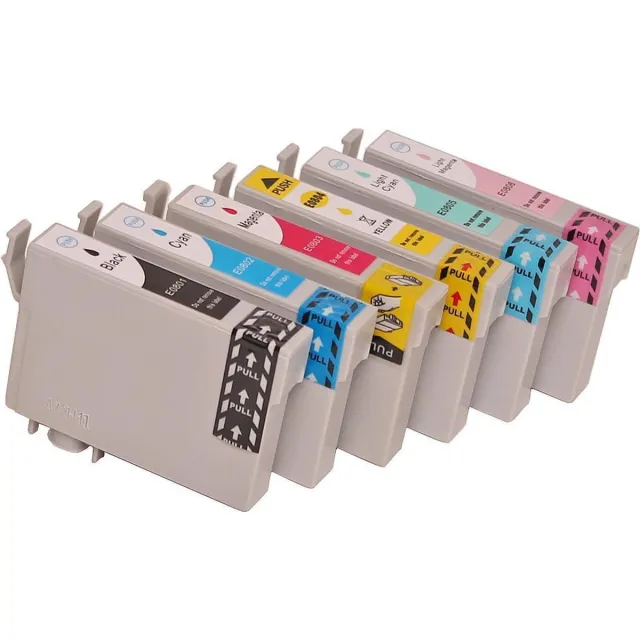 ABC huismerk set 6x inktcartridge geschikt voor Epson T0801-T0806 Stylus foto P50 PX650 PX660 PX700W PX710W PX720WD PX800FW R265 R285 RX560 RX595 RX685 Set 4 kleuren