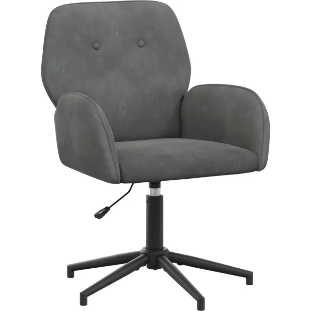vidaXL Draaistoel - fluweel - 54 - x - 55 - x - 90 - cm - Donkergrijs