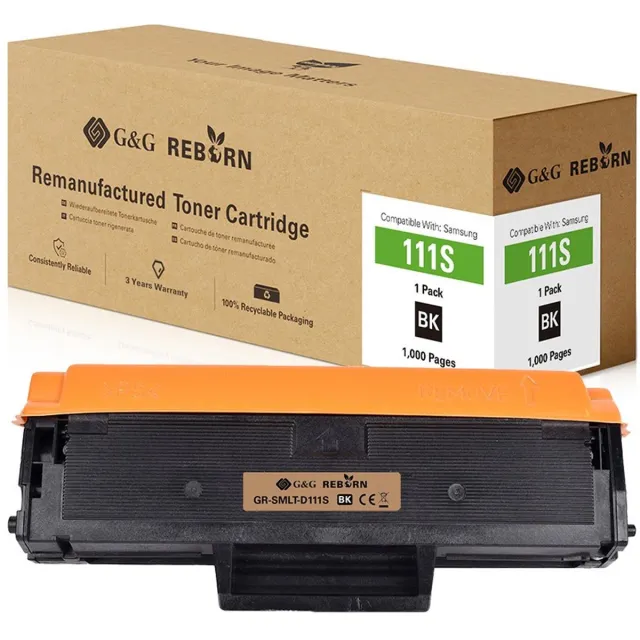 G&G Toner vervangt Samsung MLT-D111S, SU810A Compatibel Zwart 1000 bladzijden Reborn remanufactured 21324