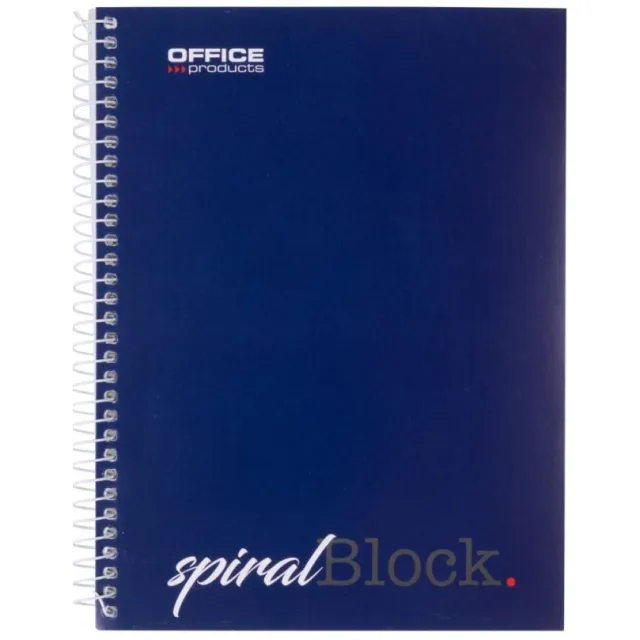 Office Products spiraalschrift, A5, 80 blad, gelijnd blauw