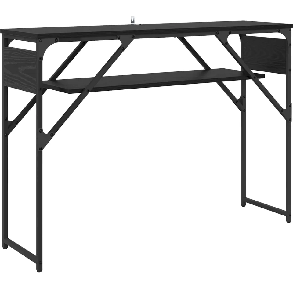 vidaXL Consoletafel Zwart Eiken Bewerkt hout 105x30x75cm, foto 3