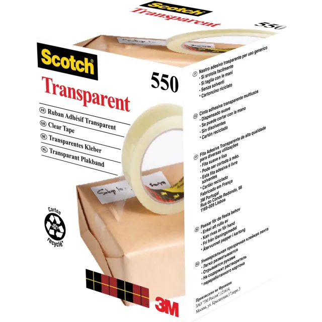 Scotch transparante tape 550 ft 19 mm x 66 m