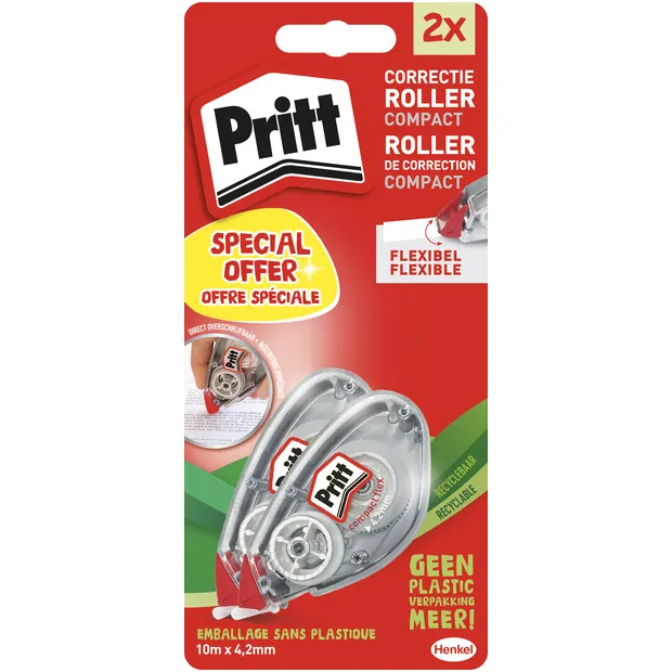 Pritt Correctieroller Pritt Compact Flex 4.2mmx10m blister à 2 stuks