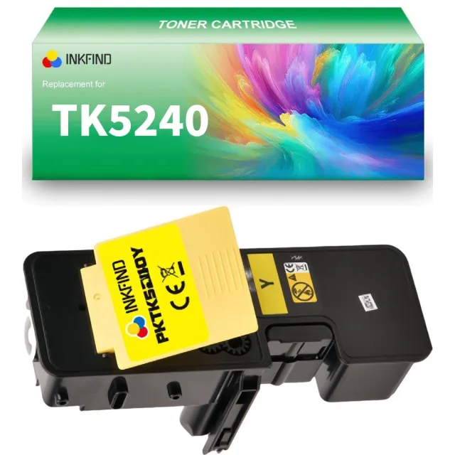 INKFIND TK5240 Geel tonercartridge compatibel met Kyocera TK5240 TK-5240 Geel toner cartridge - 1-pack Geel Geel x 1