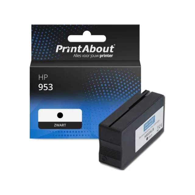 PrintAbout huismerk Inktcartridge 953 (L0S58AE) Zwart Geschikt voor HP