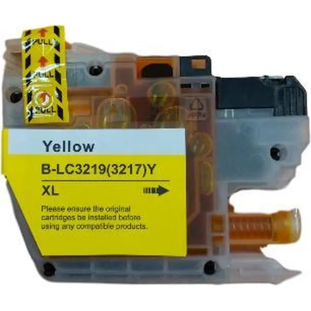 KATRIZ huismerk inkt voor|Brother LC3219XLY (Brother 3219XL) | Met chip Geel