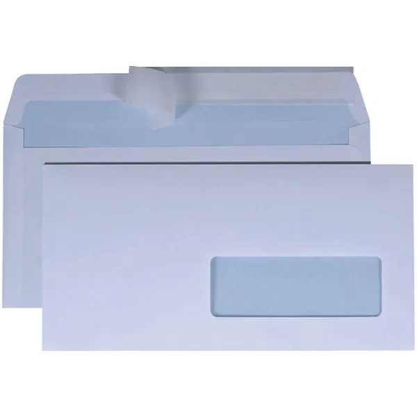 Quantore Envelop Quantore 114x229mm venster 4x11cm rechts zelfkevend 50 stuks