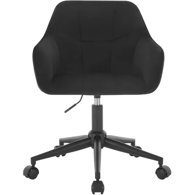 Klarven Bureaustoel Fluweel Zwart - Bureaustoelen Voor Volwassenen - Bureaustoel Ergonomisch - Office Chair - Verstelbare zithoogte, 360 graden draaibaar, Draagvermogen 150 kg - B40,5xd40cm