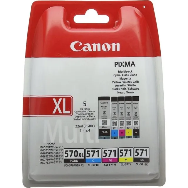 Canon PGI-570XL & CLI-571 - Inktcartridge + Retourzakje - Origineel - Zwart en Kleur