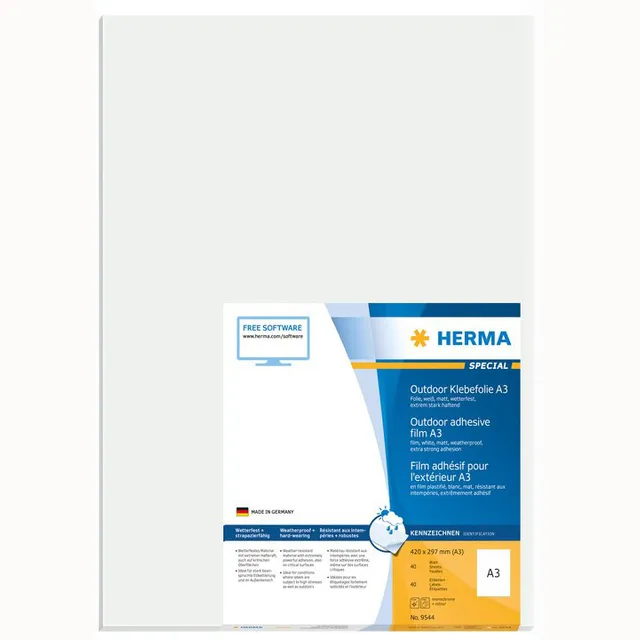 Herma Etiket HERMA 9544 297x420mm weerbestendig wit 40 stuks