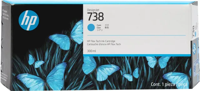 HP 738 300 ml cyaan inktcartridge voor DesignJet