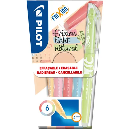 Pilot Markeerstift PILOT friXion light naturel assorti 6 stuks blauw