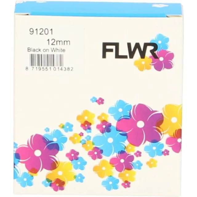 FLWR Labels / Dymo 91201 / zwart / Geschikt voor Dymo