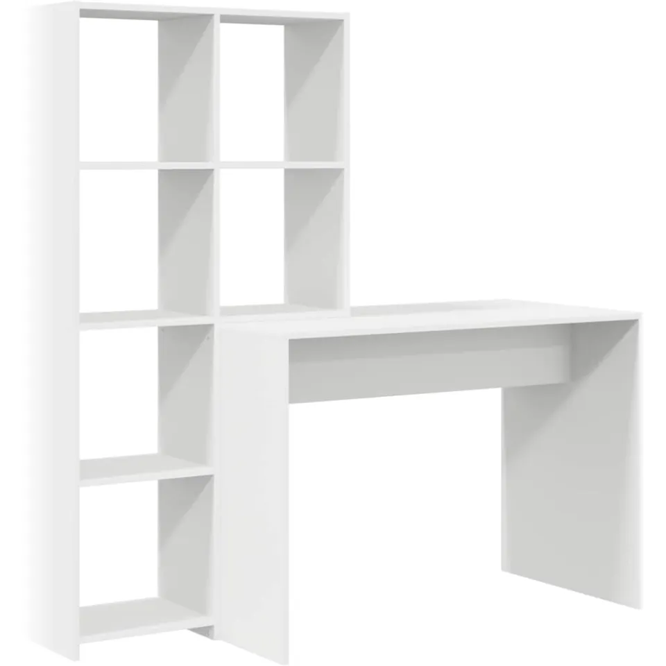 vidaXL Bureau Wit 138,5 x 55 x 143 cm Bewerkt hout, foto 3