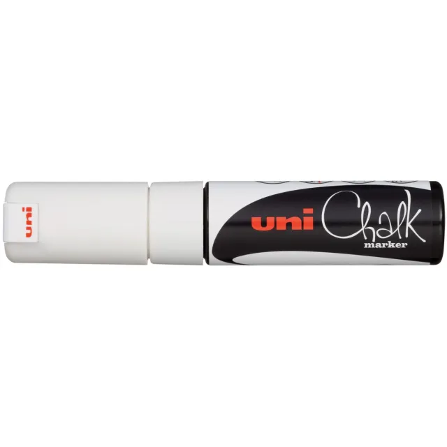 Uni-ball Krijtmarker wit, beitelvormige punt van 8 mm