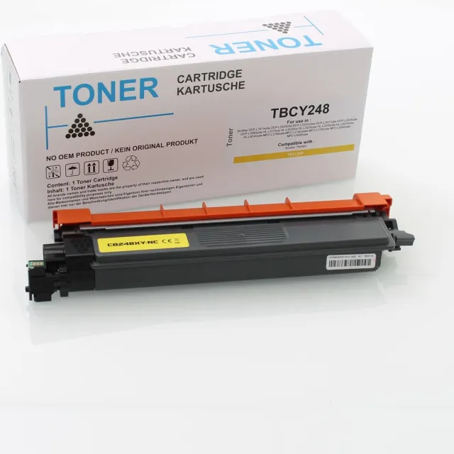 ABC huismerk Toner geschikt voor Brother TN248Y geel DCP-L3515cdw DCP-L3520cdw DCP-L3520cdwe DCP-L3527cdw DCP-L3555cdw DCP-L3560cdw HL-L3215cw