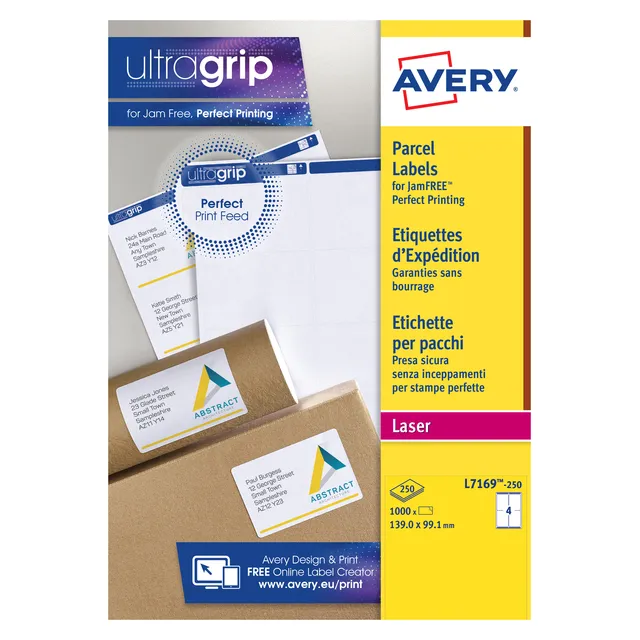Avery Etiket Avery L7169-250 99.1x139mm wit 1000 stuks