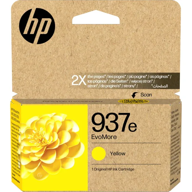 Hp 937e EvoMore originele gele inktcartridge Geel