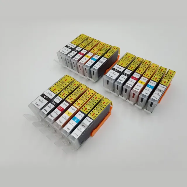 KATRIZ huismerk inkt voor Canon 3X PGI550XLBK + 3X CLI551XLBK + 3X CLI551XL Cyaan + 3X CLI551XL Magenta + 3X CLI551XL Geel + 3x CLI551Grijs (18stuks) - Met chip Zwart, Foto Zwart, Cyaan, Magenta, Geel
