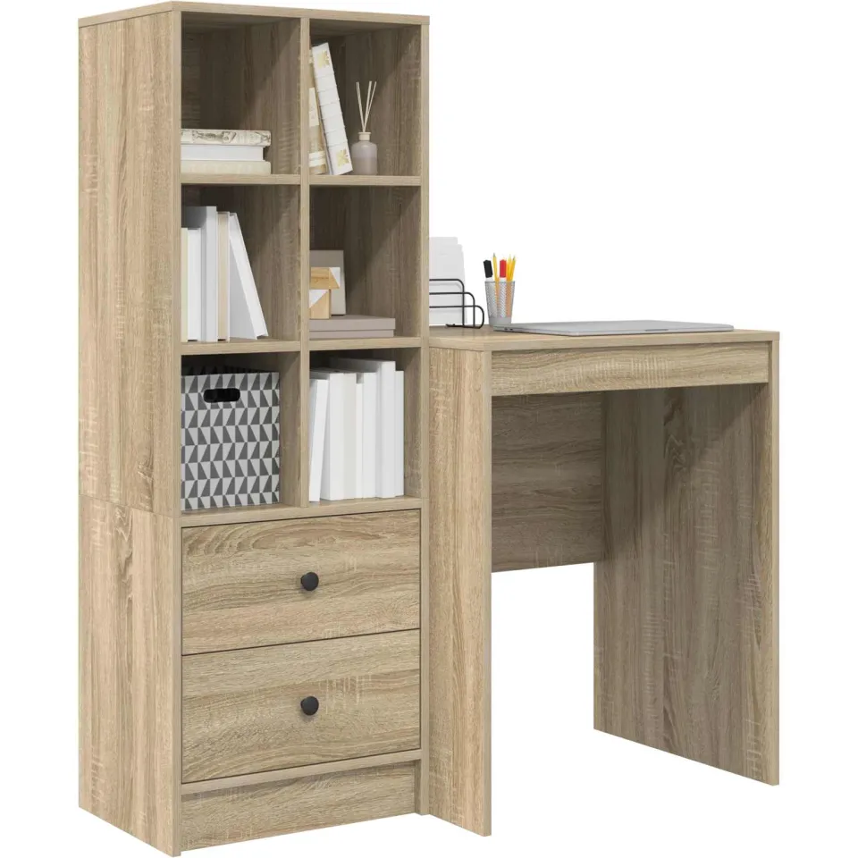 vidaXL Bureau Sonoma Eiken 105,5 x 50 x 127 cm 2 st