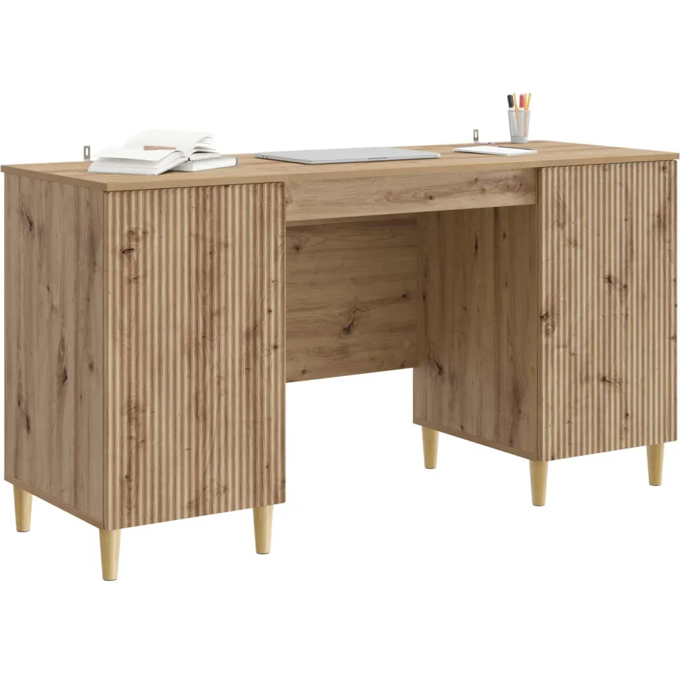vidaXL Bureau Artisanaal eiken Bewerkt hout 142,5 x 50 x 75 cm