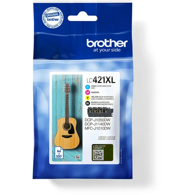 Brother Inktcartridge brother lc-421xl zwart + 3 kleuren | 4 stuk | 4 stuks