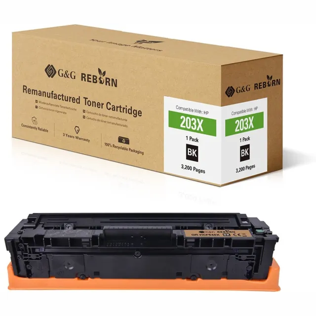 G&G Toner vervangt HP 203X Compatibel Cyaan 2500 bladzijden Reborn remanufactured 21266 Kleurloos