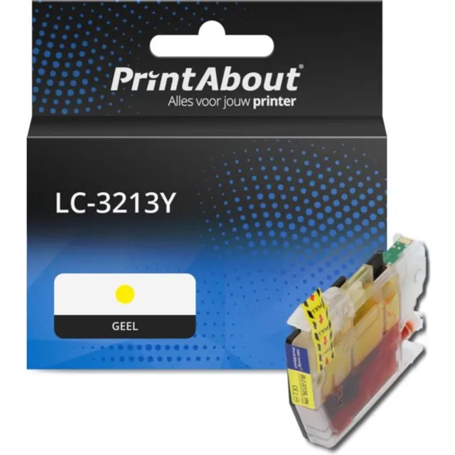 PrintAbout huismerk Inktcartridge LC-3213Y Geel Hoge capaciteit geschikt voor Brother